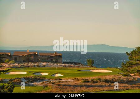 Pebble Beach, Monterey Peninsula, California, USA - 13th Novembre, 2022 campo da golf a 5th buche di Spyglass Hill sulla famosa 17 Mile Drive, Pebble Beach, CA., USA Foto Stock