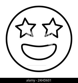 Emoticon superstar con icona stellata star simbolo vettore star emoji per grafica, logo, sito web, social media, app mobile, Illustrazione dell'interfaccia utente Illustrazione Vettoriale