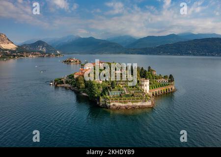 Vista su Isola Bella a Isola del pescatori, Isole Borromee, Lago maggiore, Piemonte, Italia, Lago maggiore, Stresa, Piemonte, Italia, Europa Foto Stock