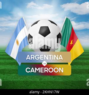 Argentina vs Camerun nazionale squadre calcio partita concetto di competizione. Foto Stock