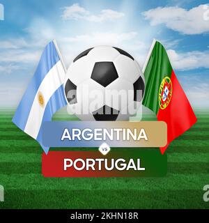 Argentina vs Portogallo nazionale squadre calcio partita concetto di competizione. Foto Stock