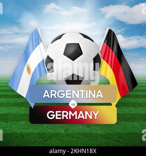 Argentina vs Germania nazionale squadre calcio partita concetto di competizione. Foto Stock