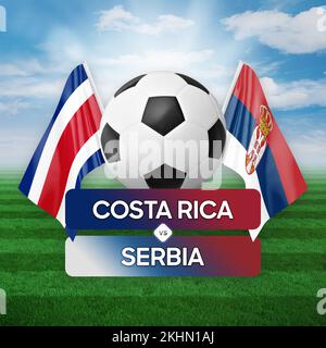 Costa Rica vs Serbia nazionale squadre calcio partita di competizione concetto. Foto Stock