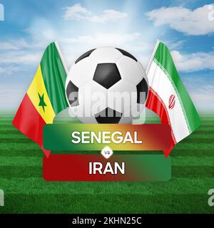 Senegal vs Iran nazionale squadre calcio partita di competizione concetto. Foto Stock