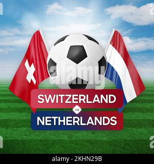 Svizzera vs Paesi Bassi squadre nazionali calcio partita di calcio concetto di competizione. Foto Stock