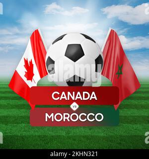 Canada vs Marocco nazionale squadre calcio partita di calcio concetto di competizione. Foto Stock