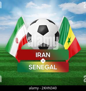 Iran vs Senegal nazionale squadre calcio partita di competizione concetto. Foto Stock