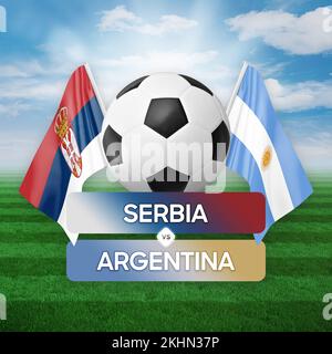 Serbia vs Argentina nazionale squadre calcio partita concetto di competizione. Foto Stock