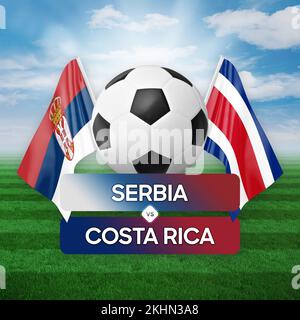 Serbia vs Costa Rica nazionale squadre calcio partita di competizione concetto. Foto Stock