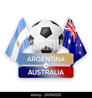 Argentina vs Australia nazionale squadre calcio partita concetto di competizione. Foto Stock