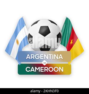 Argentina vs Camerun nazionale squadre calcio partita concetto di competizione. Foto Stock