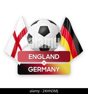 Inghilterra vs Germania nazionale squadre calcio partita di calcio concetto di competizione. Foto Stock