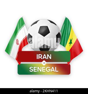 Iran vs Senegal nazionale squadre calcio partita di competizione concetto. Foto Stock