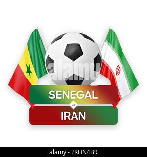 Senegal vs Iran nazionale squadre calcio partita di competizione concetto. Foto Stock