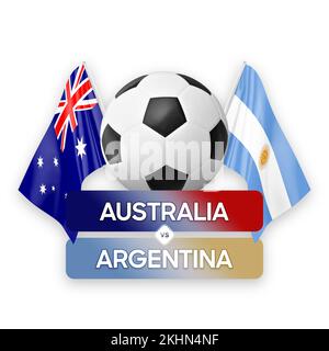 Australia vs Argentina nazionale squadre calcio partita concetto di competizione. Foto Stock