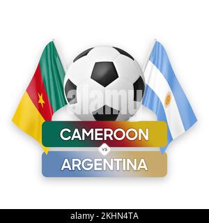 Camerun vs Argentina nazionale squadre calcio partita concetto di competizione. Foto Stock