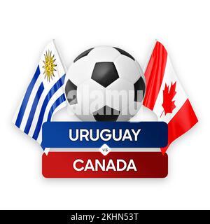 Uruguay vs Canada nazionale squadre di calcio partita di calcio concetto di competizione. Foto Stock