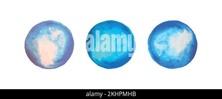 Color watercolor Circle Set Round Watercolor background disegnato a mano. Illustrazione Vettoriale