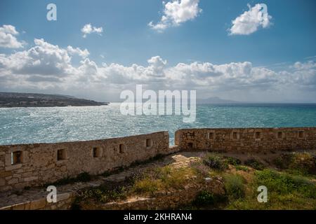La vista sul mare dalla Fortezza di Rethymno Foto Stock