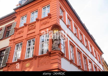 Architettura su Hauptstraße a Heidelberg, Germania sud-occidentale Europa UE Foto Stock