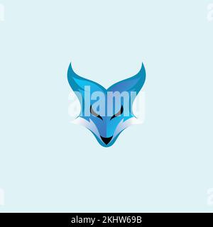 Illustrazione vettoriale volpe blu. Icona Fox. Logo Wolf Illustrazione Vettoriale