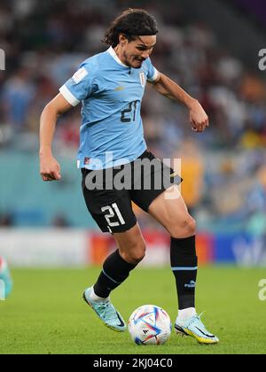 Rayan, Qatar. 23rd Nov 2022. Edinson Cavani dell'Uruguay durante la partita di Coppa del mondo del Qatar 2022, gruppo H, data 1, tra l'Uruguay e la Repubblica di Corea ha giocato al Education City Stadium il 24 novembre 2022 a Rayan, Qatar. (Foto di Bagu Blanco/PRESSINPHOTO) Credit: PRESSINPHOTO SPORTS AGENCY/Alamy Live News Foto Stock