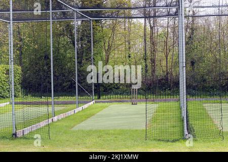 Reti per la pratica del cricket. arresto sicuro delle sfere. Foto Stock