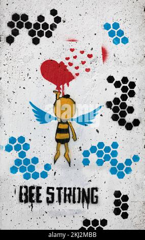 Ape forte arte graffiti Foto Stock