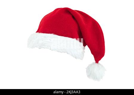 Cappello rosso di Natale di Babbo Natale isolato su sfondo trasparente Foto Stock