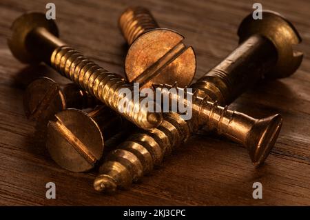 Viti per legno in bronzo siliceo Foto Stock