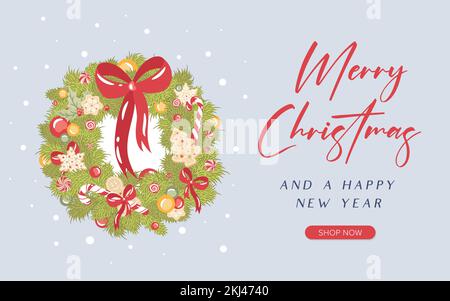 Buon natale vendita banner background.buon Natale Illustrazione Vettoriale