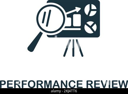 Icona Performance Review (Revisione prestazioni). Icona monocromatica Simple Talent Development per modelli, web design e infografiche Illustrazione Vettoriale
