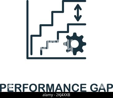 Icona Gap prestazioni. Icona monocromatica Simple Talent Development per modelli, web design e infografiche Illustrazione Vettoriale