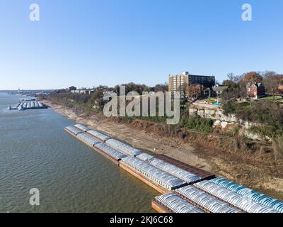 Industria lungo il fiume Mississippi in South St. Louis Foto Stock