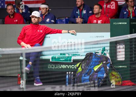 Malaga, Spagna. 24th Nov 2022. Mardy Fish, capitano degli Stati Uniti visto durante la Coppa Davis da Rakuten finale 8 al Palacio de Deportes Martin Carpena. Punteggio finale; Lorenzo Sonego 2:0 Frances Tiafoe. Credit: SOPA Images Limited/Alamy Live News Foto Stock