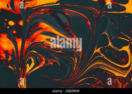 Texture marmoglio Ebru con motivi floreali Foto Stock