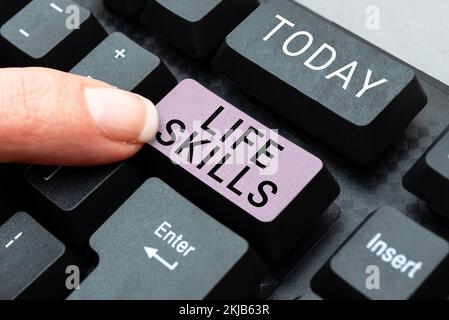 Didascalia concettuale abilità di vita. Parola per quello è necessaria o desiderabile la piena partecipazione al quotidiano Foto Stock