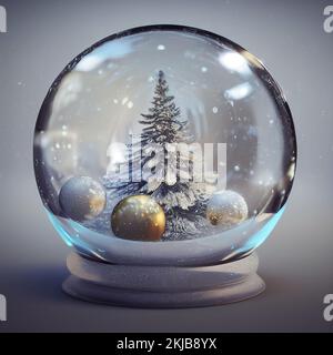 Neve globo con atmosfera natalizia Foto Stock