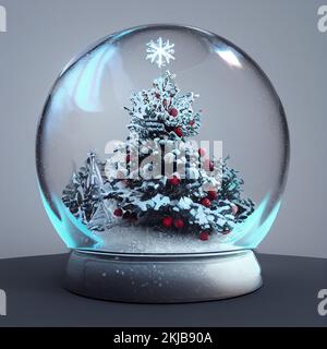 Neve globo con atmosfera natalizia Foto Stock