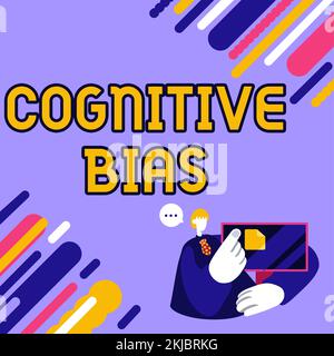 Visualizzazione concettuale Bias cognitivo, Parola per il trattamento psicologico per i disturbi mentali Foto Stock