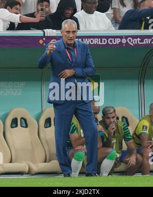 24th novembre 2022, Khalifa International Stadium, Doha, QAT, Coppa del mondo FIFA 2022, Gruppo G, Brasile vs Serbia, nella foto l'allenatore del Brasile Tite Foto Stock