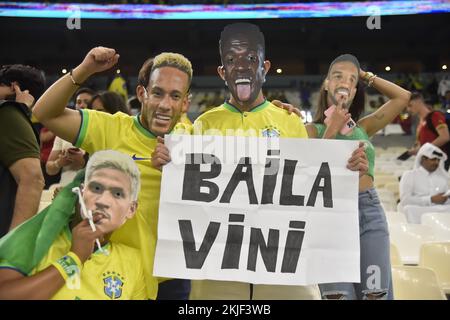 Doha-Qatar, 24th novembre 2022, Coppa del mondo FIFA , partita di calcio tra le squadre del Brasile e della Serbia allo stadio di Lusail Foto Stock