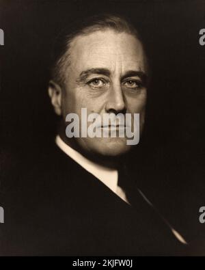 Un ritratto del presidente americano Franklin D Roosevelt. Foto Stock