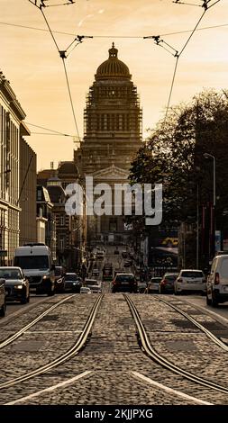 Palazzo di Giustizia di Bruxelles Rue de la regence Foto Stock