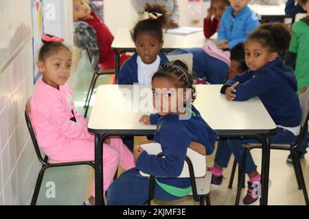 Favela, bambini in asilo, Belo Horizonte, Minas Gerais, Brasile, Sud America Foto Stock