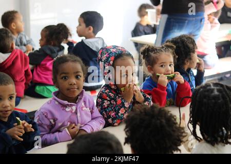 Favela, bambini in asilo, Belo Horizonte, Minas Gerais, Brasile, Sud America Foto Stock