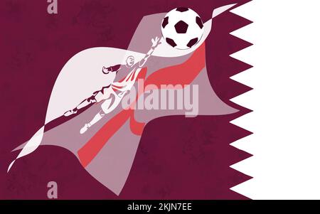 Giocatore di calcio che scatta una figura vettoriale di silhouette di palla Illustrazione Vettoriale