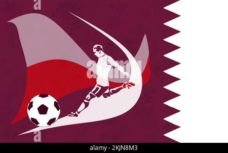 Giocatore di calcio che scatta una figura vettoriale di silhouette di palla Illustrazione Vettoriale