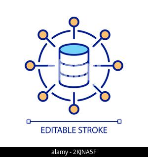 Icona a colori RGB della rete del database Illustrazione Vettoriale