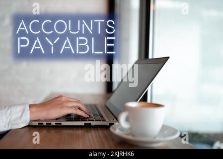 Firma che mostra i conti passivi. Il denaro dovuto da un'azienda ai suoi fornitori come una responsabilità Foto Stock